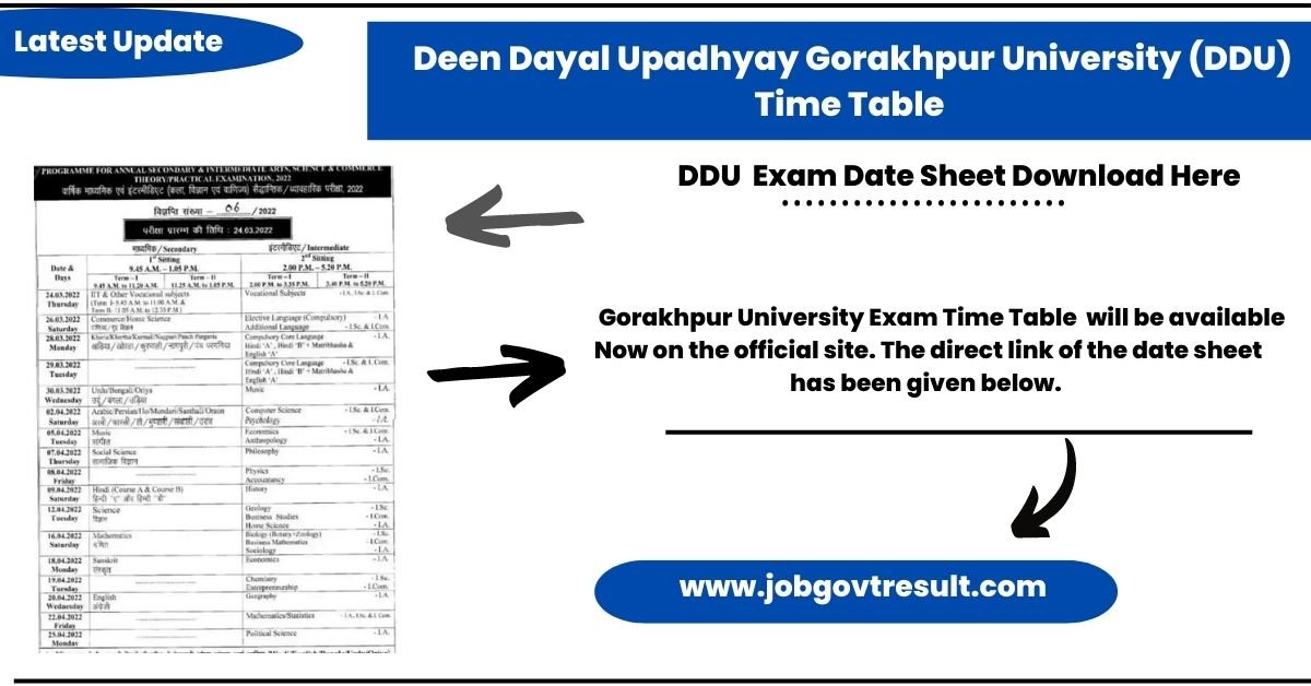 DDU Time Table 2023