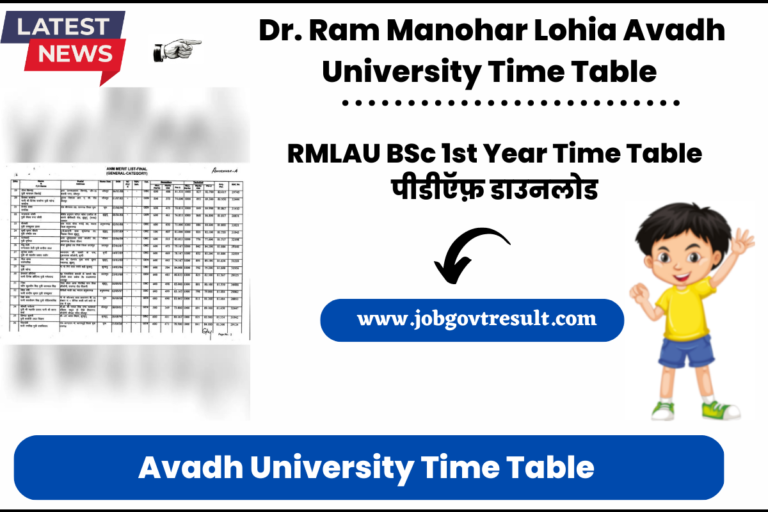 Dr. Ram Manohar Lohia Avadh University Time Table