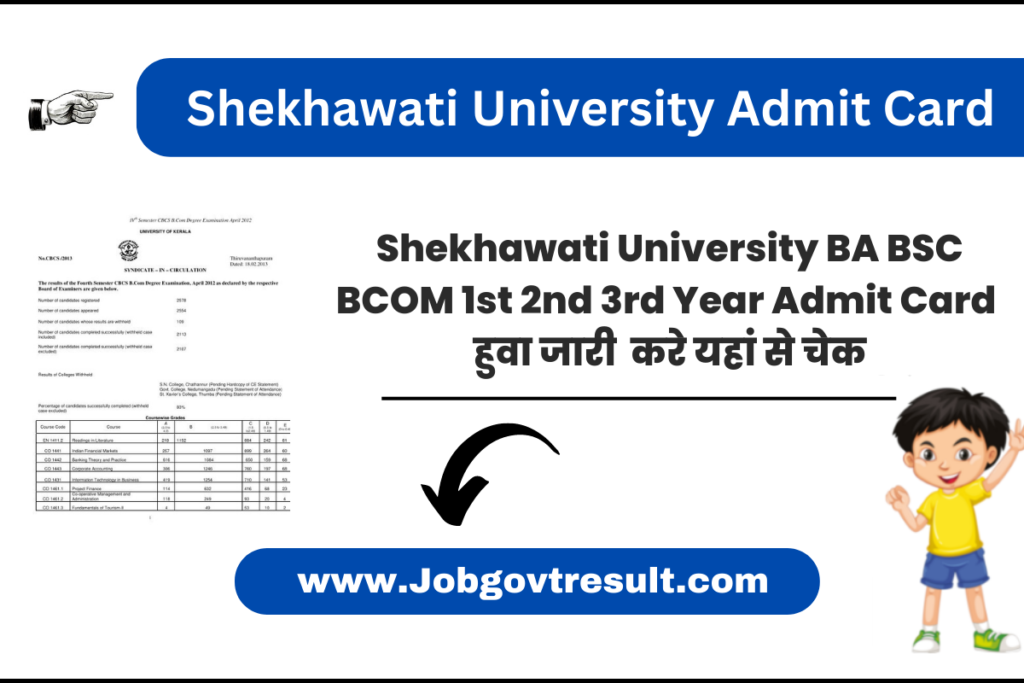  Shekhawati University   Admit Card 