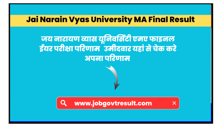 Jai Narain Vyas University MA Final Result