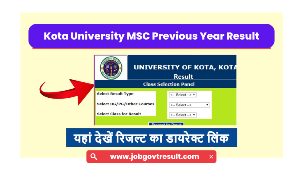 Kota University MSC Previous Year Result