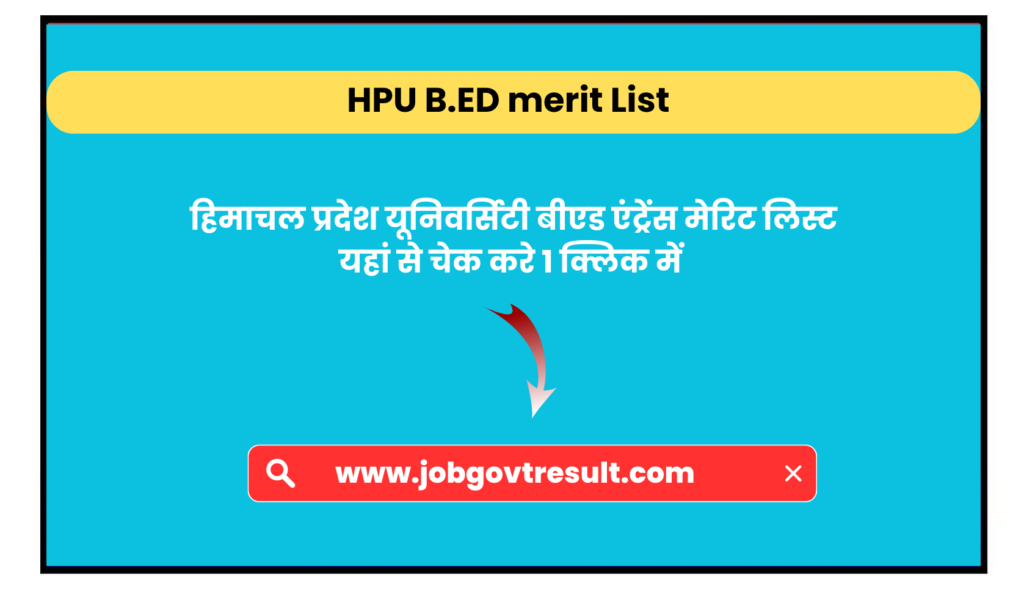 HPU B.ED merit List