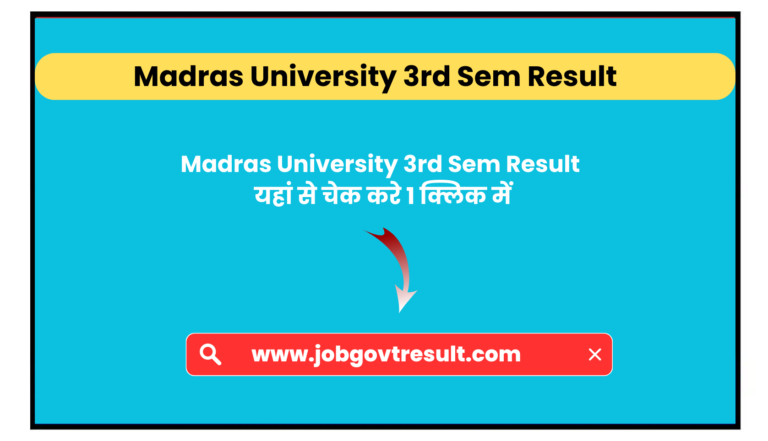 Madras University 3rd Sem Result