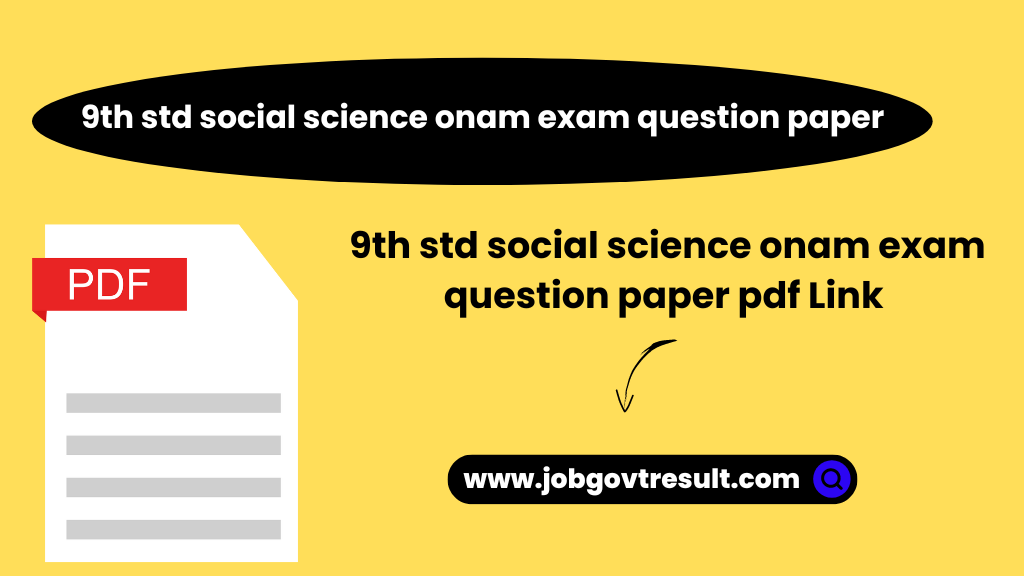 9th std social science onam exam question paper