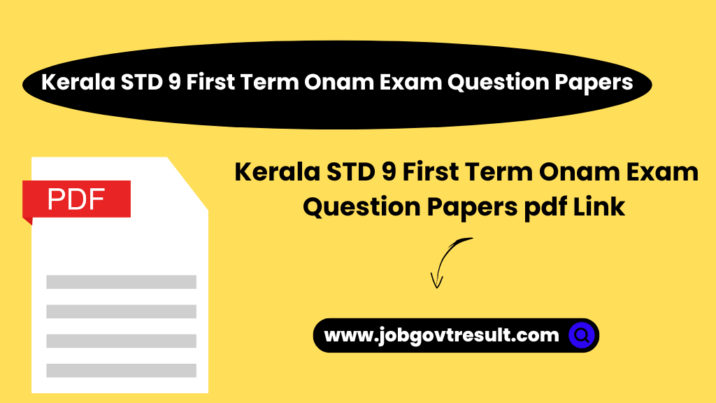 Kerala STD 9 First Term Onam Exam Question Papers
