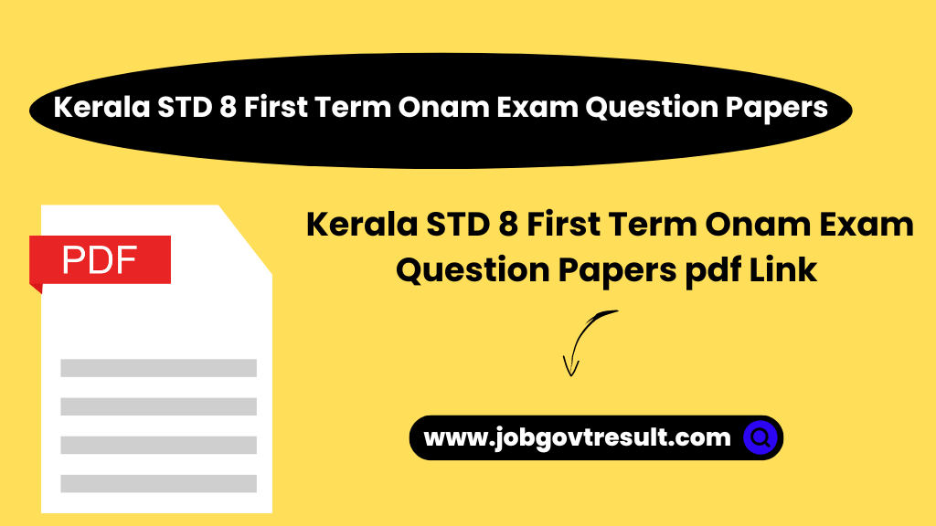 Kerala STD 8 First Term Onam Exam Question Papers