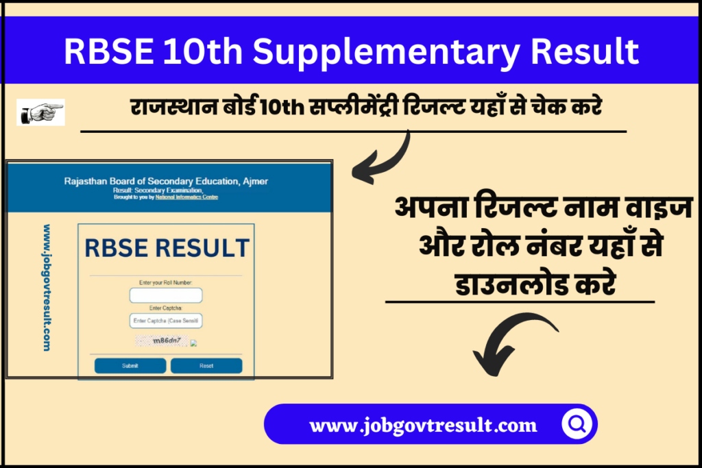 RBSE 10th Supplementary Result