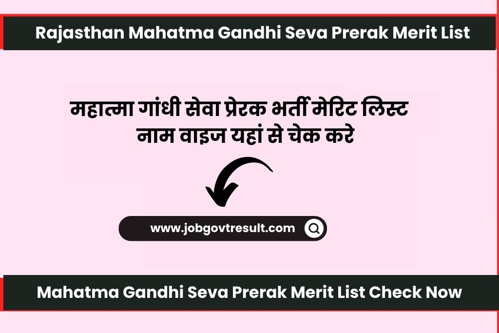 Mahatma Gandhi Seva Prerak Merit List