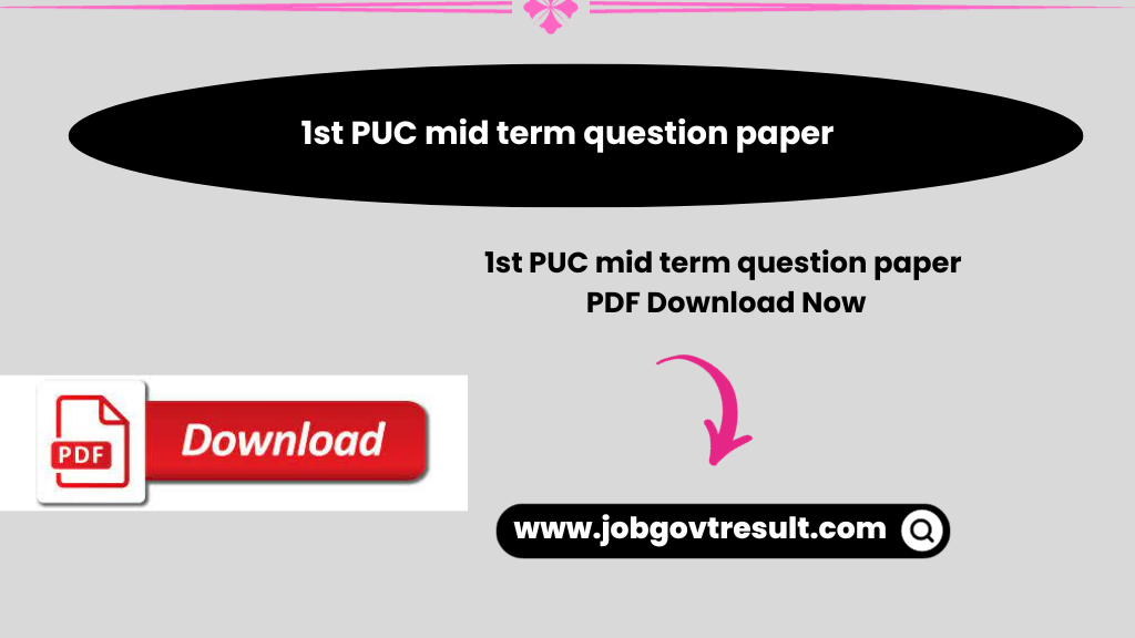 1st PUC mid term question paper