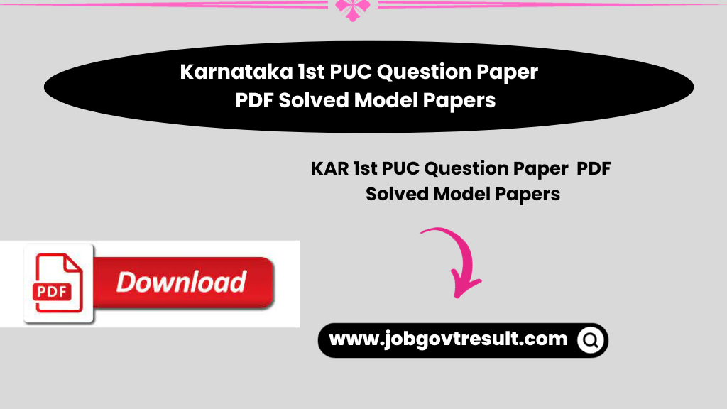 Karnataka 1st PUC Question Paper 2023 PDF Solved Model Papers