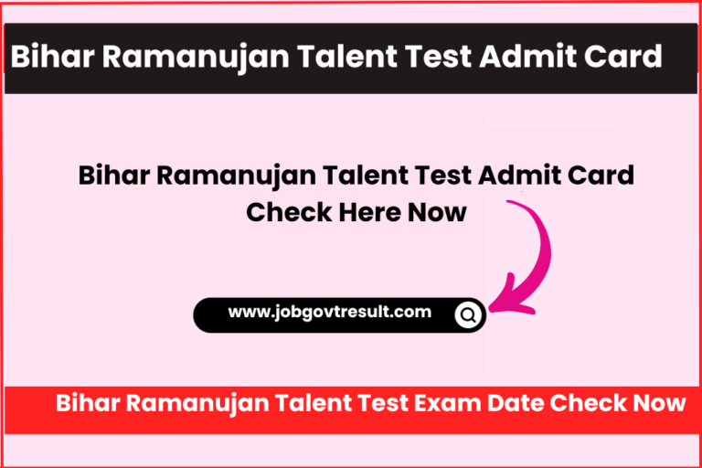 Bihar Ramanujan Talent Test Admit Card 2023