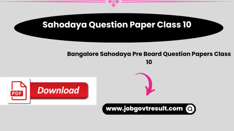 Bangalore Sahodaya Question Papers Class 10