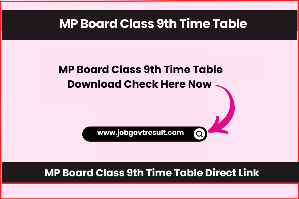 MP Board Class 9th Time Table