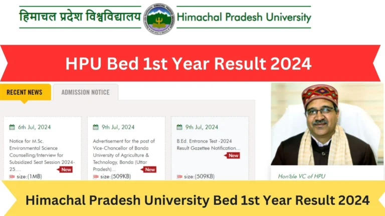 HPU Bed 1st Year Result 2024